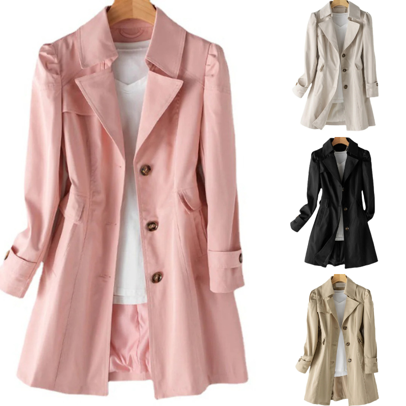 Trench-coat élégant d'automne pour femmes | Long