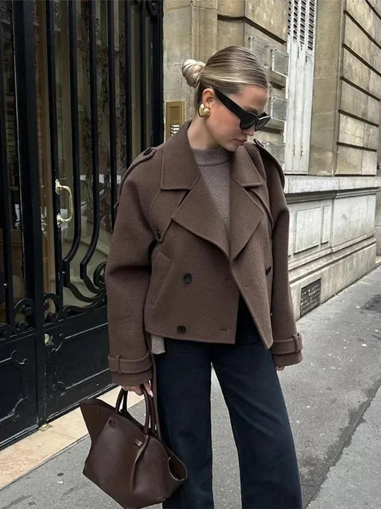 Manteau d'automne élégant pour femmes | Court