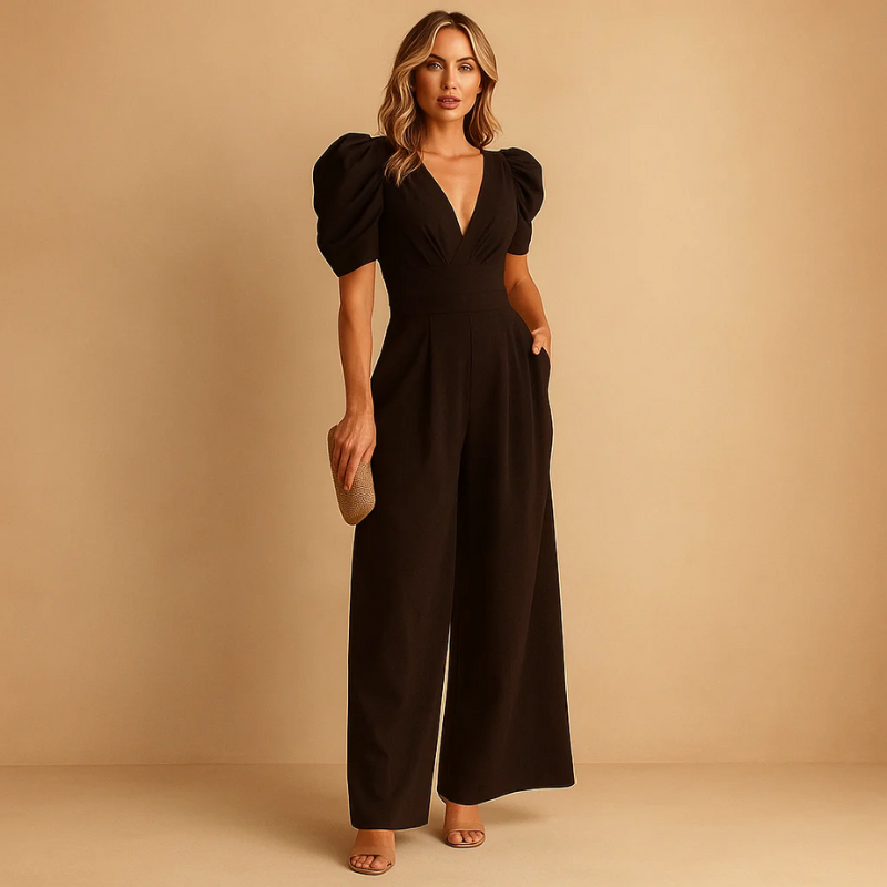 Jumpsuit élégant à décolleté en V pour femmes | Invitées de mariage
