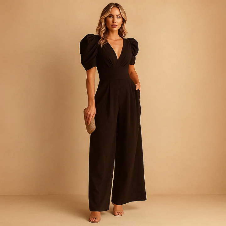 Jumpsuit élégant à décolleté en V pour femmes | Invitées de mariage