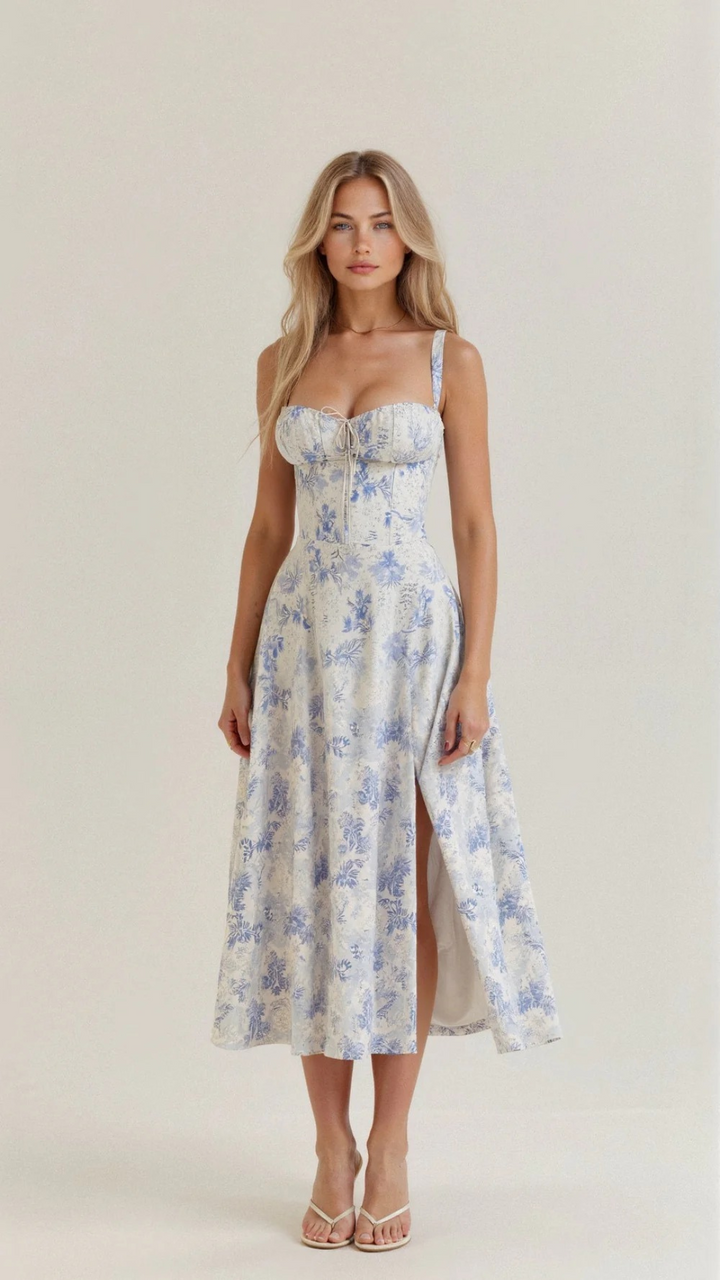 Robe d'été élégante en corset pour femmes | Midi