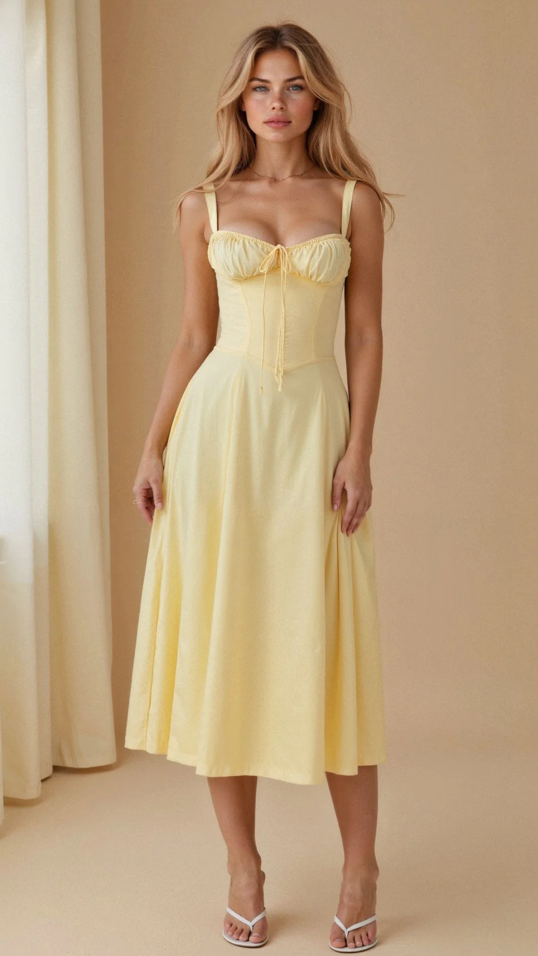 Robe d'été élégante en corset pour femmes | Midi