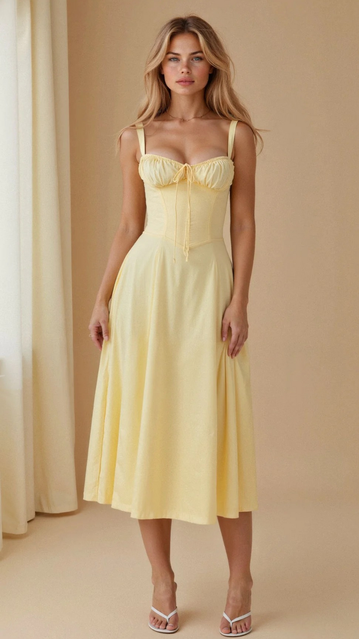 Robe d'été élégante en corset pour femmes | Midi