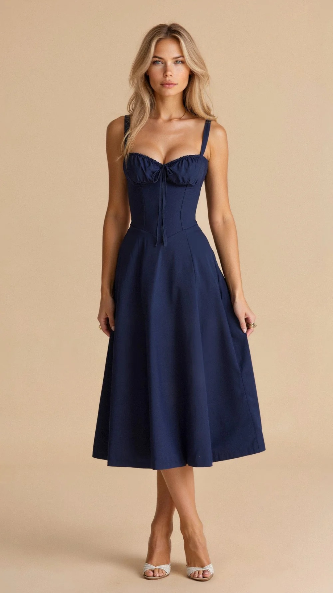 Robe d'été élégante en corset pour femmes | Midi