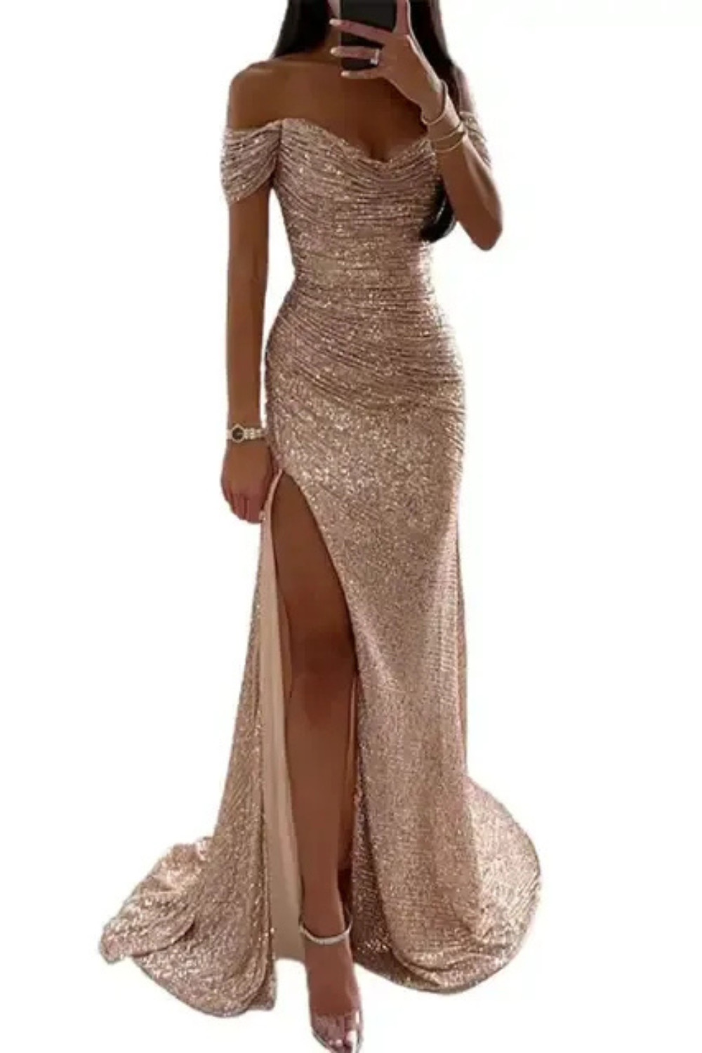 Robe de soirée élégante en paillettes pour femmes | Maxi