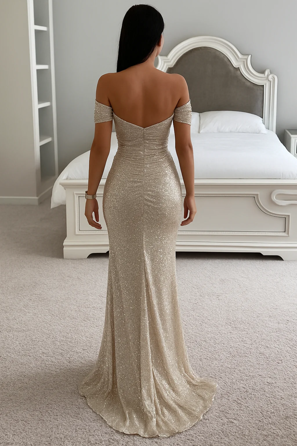 Robe de soirée élégante en paillettes pour femmes | Maxi
