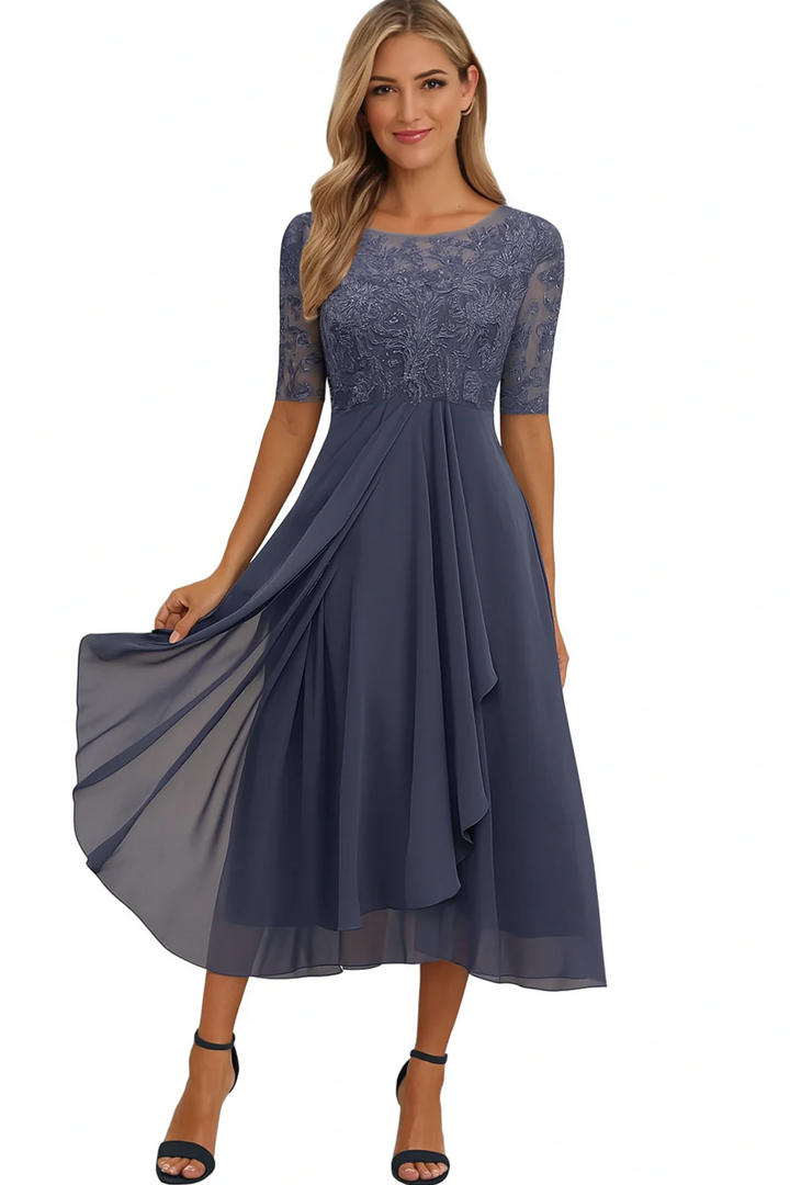 Robe de demoiselle d'honneur vintage élégante pour femmes | Midi