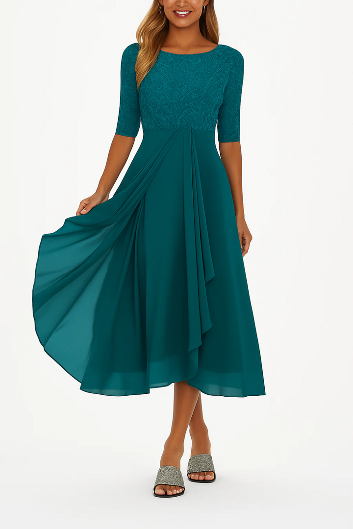 Robe de demoiselle d'honneur vintage élégante pour femmes | Midi
