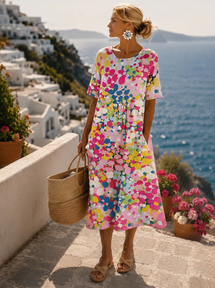 Elena | Robe midi fleurie légère