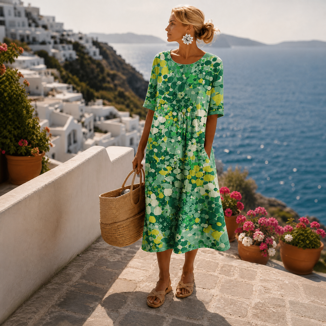 Elena | Robe midi fleurie légère