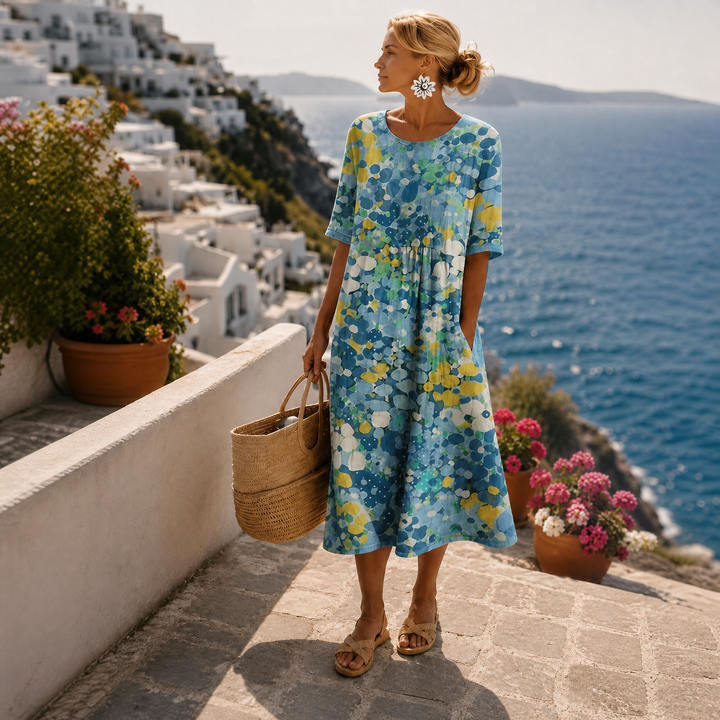 Elena | Robe midi fleurie légère