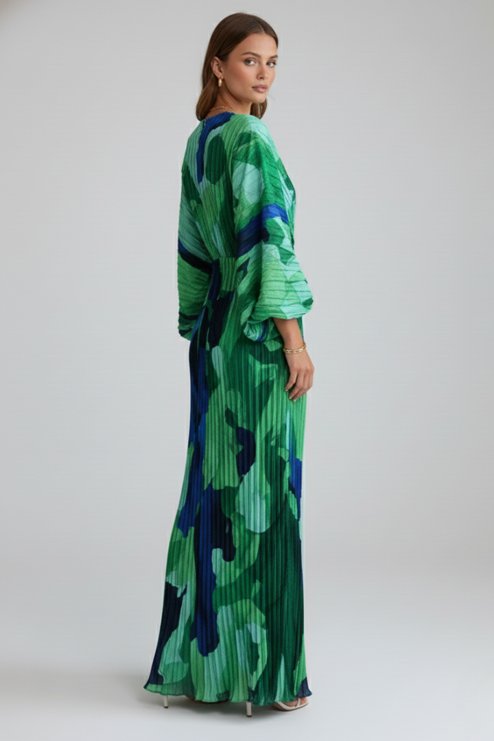 Eleonore | Robe Maxi Portefeuille Femme Décolleté en V Manches Longues