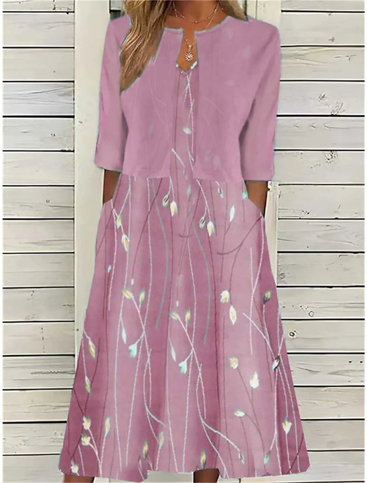 Elise | Robe midi à fleurs en deux parties