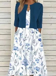 Elise | Robe midi à fleurs en deux parties