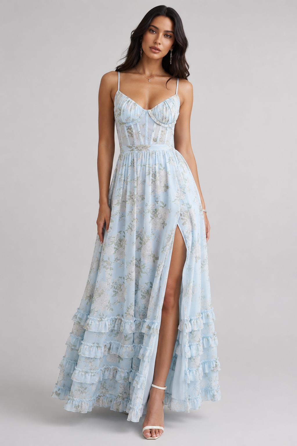 Ella | Robe maxi à fleurs avec fente pour femmes