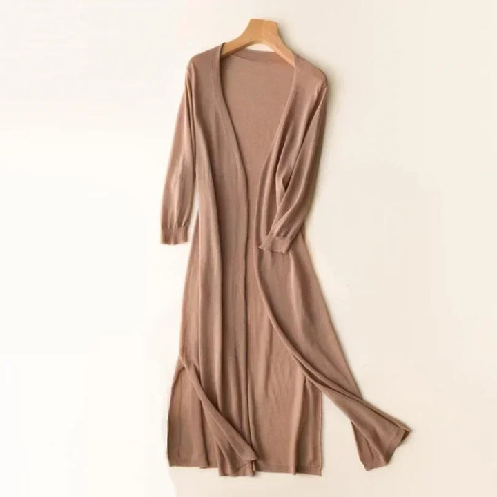 Elsbeth | Cardigan Long Ouvert Maxi en Tricot pour Femmes