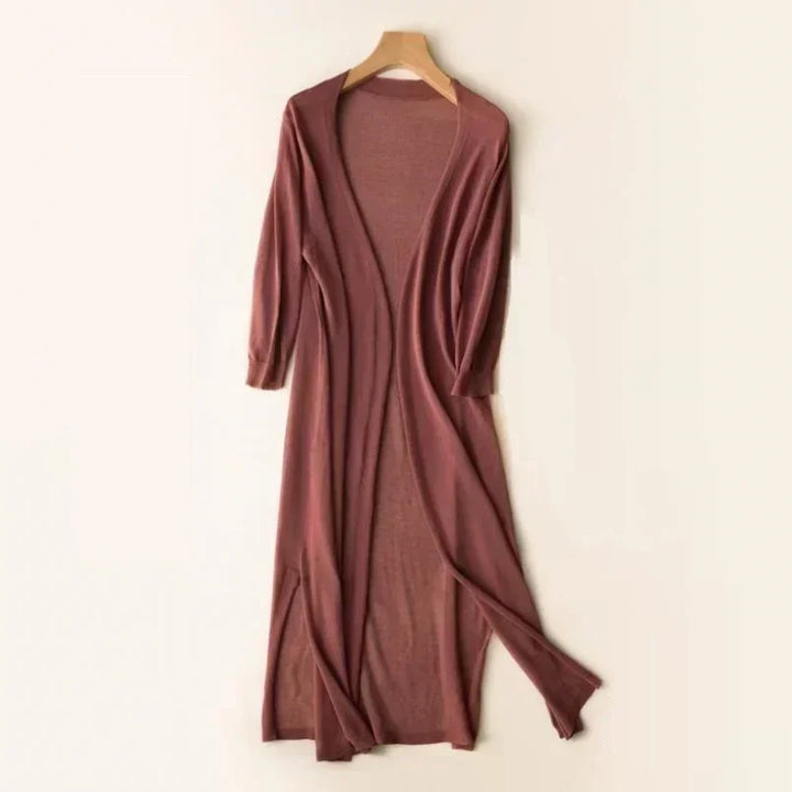 Elsbeth | Cardigan Long Ouvert Maxi en Tricot pour Femmes