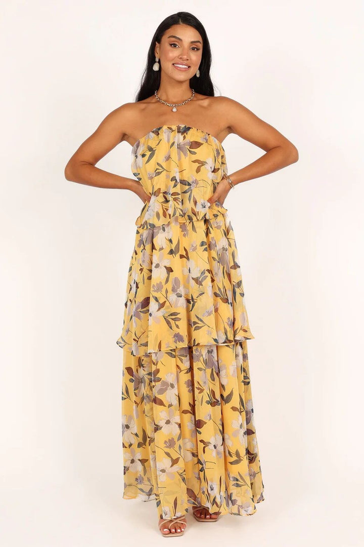 Elsie - Robe Maxi Sans Bretelles à Pois