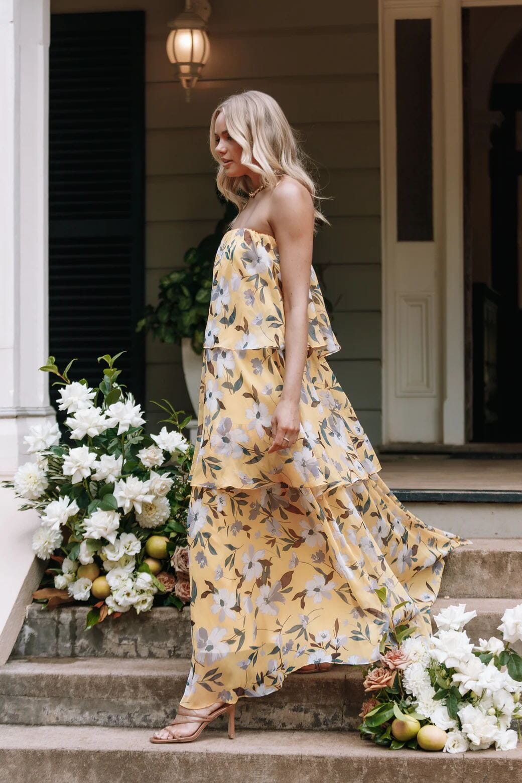 Elsie - Robe Maxi Sans Bretelles à Pois