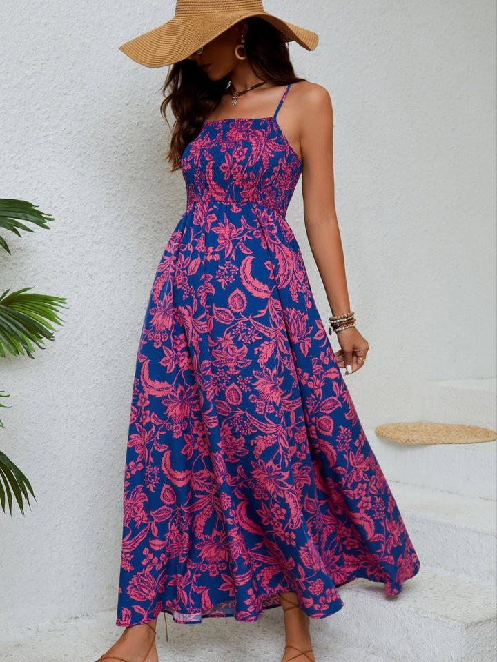 Emma - Robe maxi fleurie à bretelles spaghetti