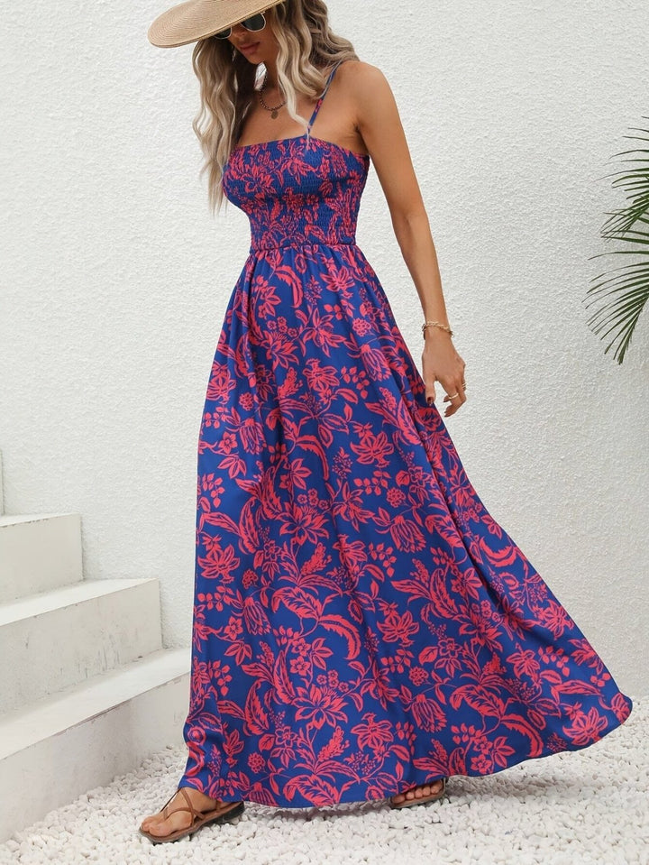 Emma - Robe maxi fleurie à bretelles spaghetti