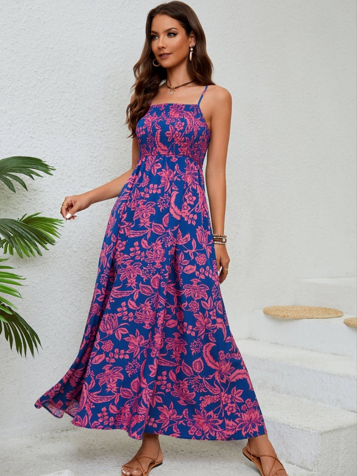 Emma - Robe maxi fleurie à bretelles spaghetti