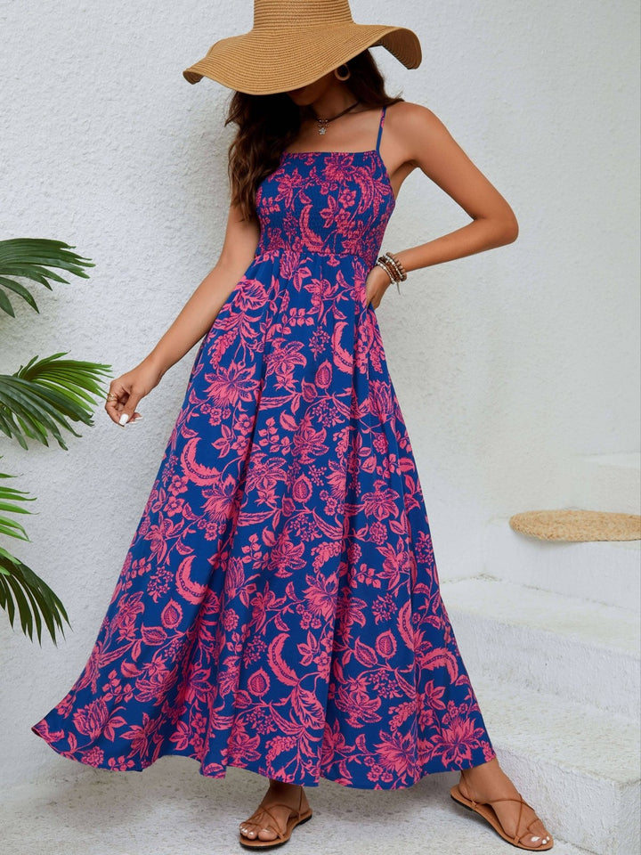 Emma - Robe maxi fleurie à bretelles spaghetti