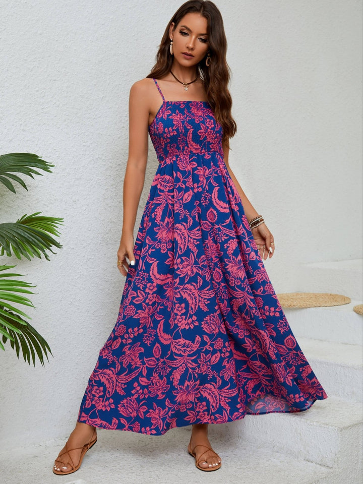 Emma - Robe maxi fleurie à bretelles spaghetti