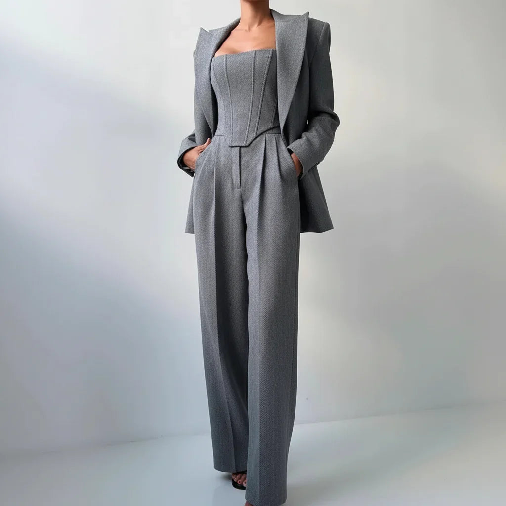 Vera | Ensemble 3 Pièces Femme Ajusté Haut Jupe Blazer – Ensemble Professionnel 2026
