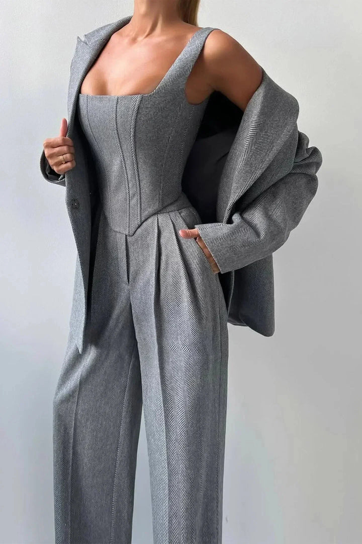 Vera | Ensemble 3 Pièces Femme Ajusté Haut Jupe Blazer – Ensemble Professionnel 2026