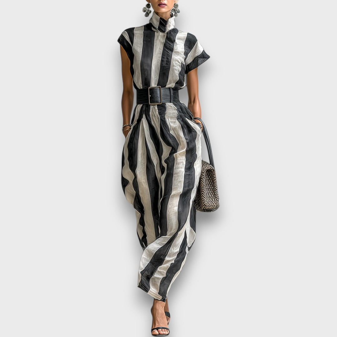 Liriane – Robe maxi rayée en chiffon