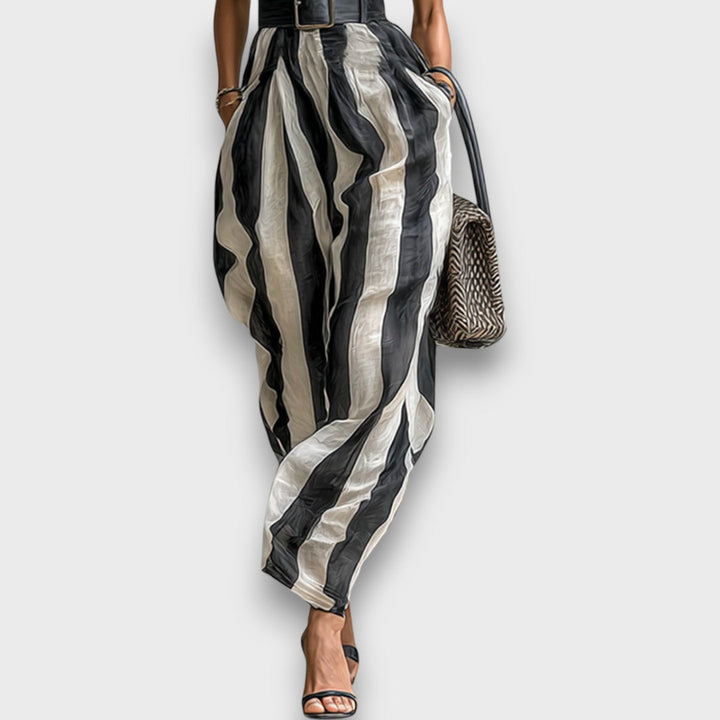 Liriane – Robe maxi rayée en chiffon