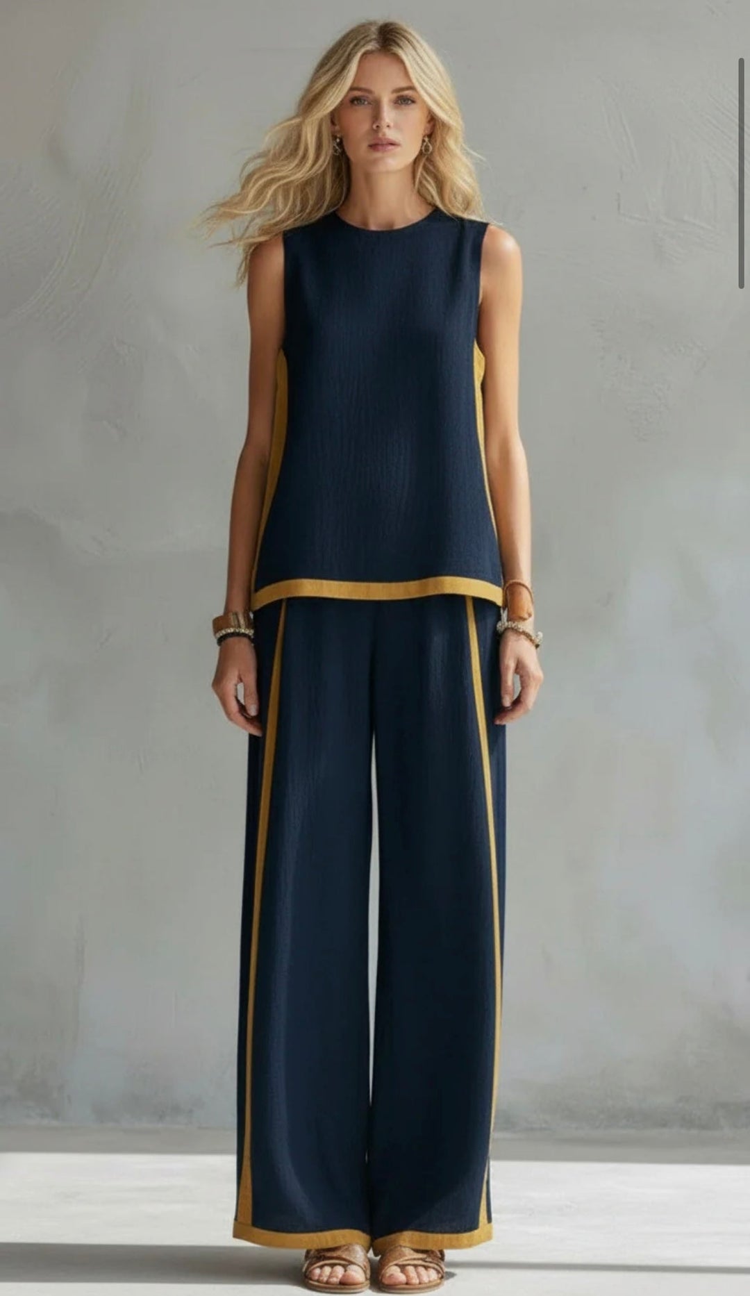 Estelle | Ensemble sans manches pour femmes avec pantalon large