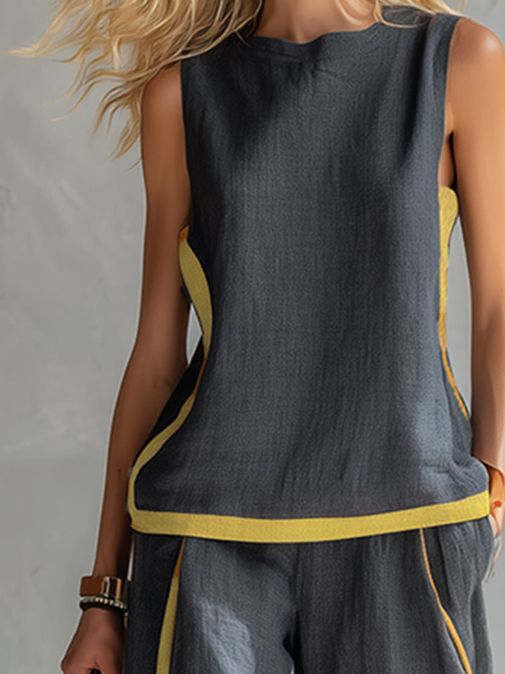 Estelle | Ensemble sans manches pour femmes avec pantalon large