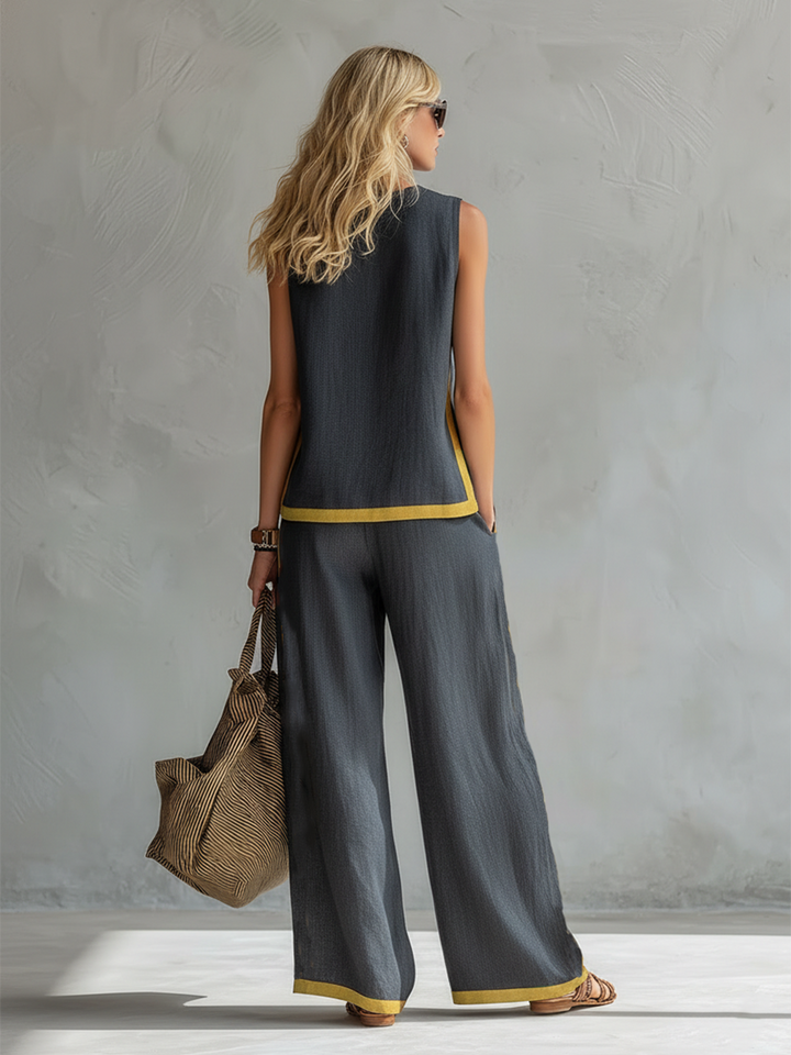 Estelle | Ensemble sans manches pour femmes avec pantalon large