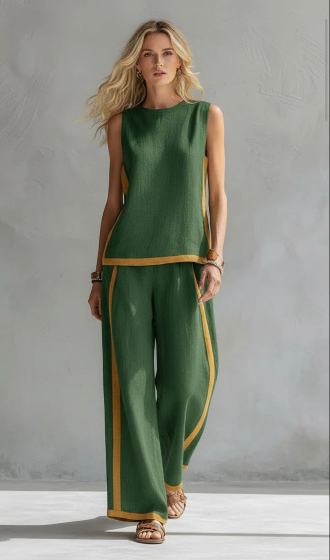 Estelle | Ensemble sans manches pour femmes avec pantalon large