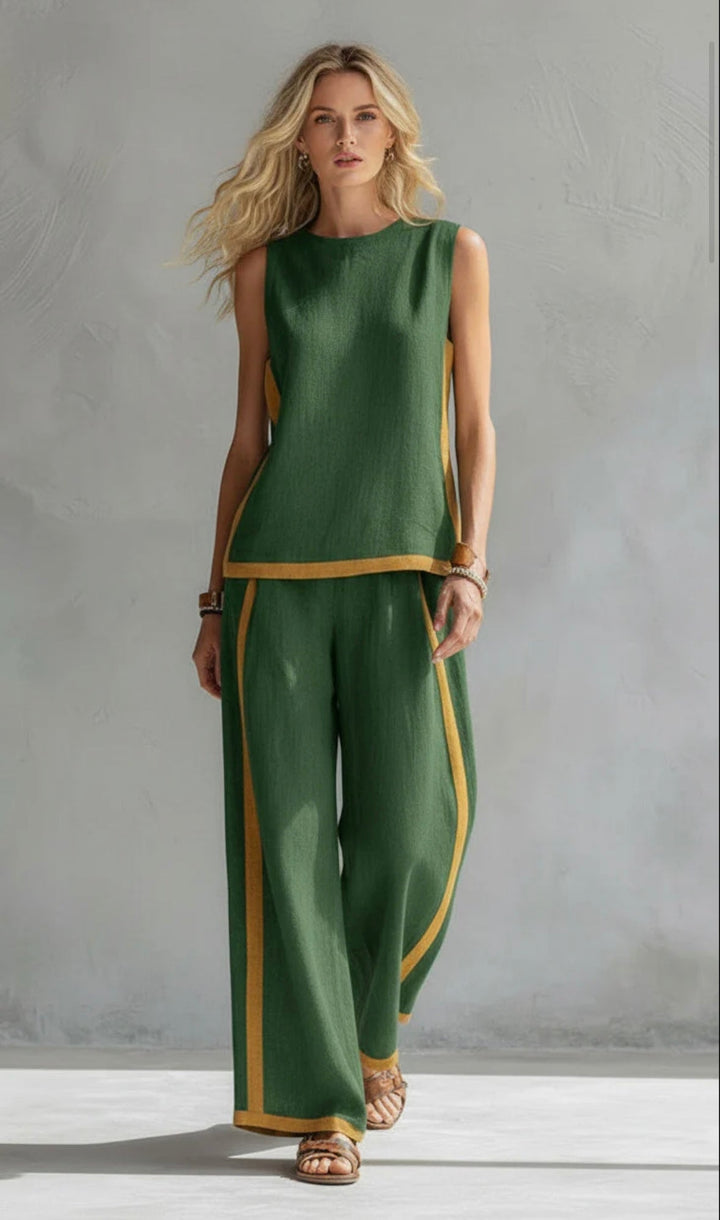 Estelle | Ensemble sans manches pour femmes avec pantalon large