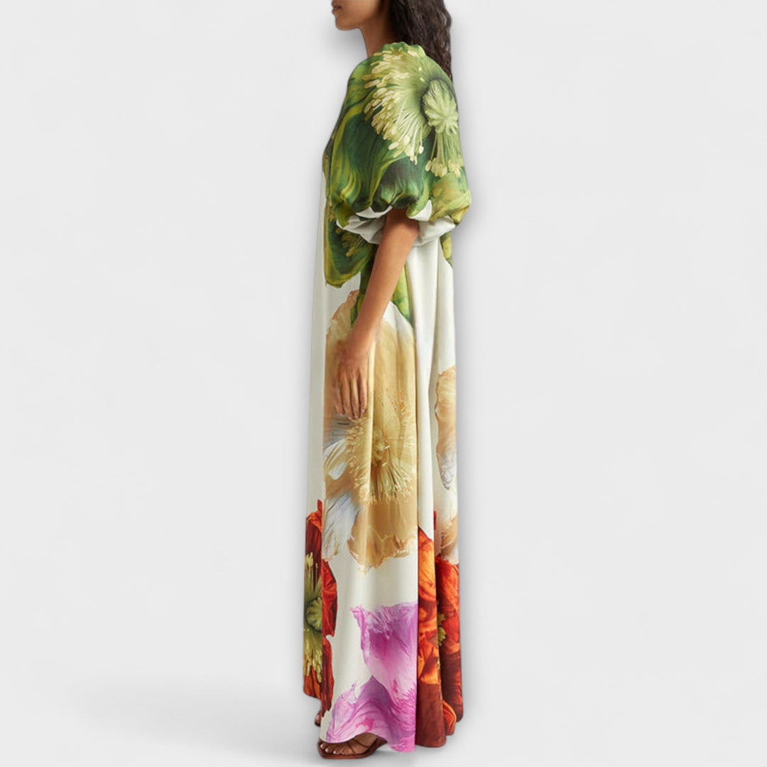 Eulalie | Robe Maxi Asymétrique à Épaule Démontée pour Femme