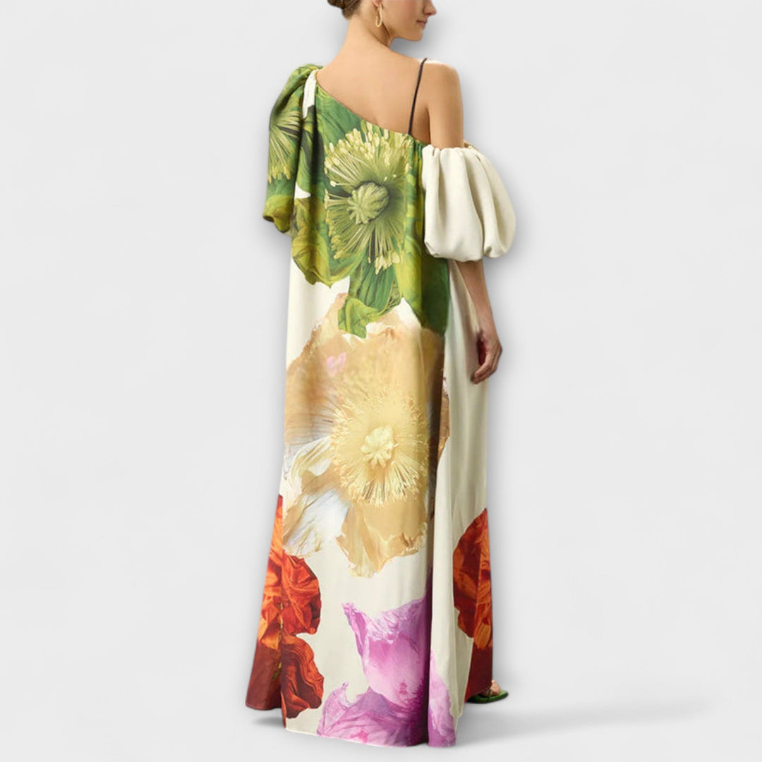 Eulalie | Robe Maxi Asymétrique à Épaule Démontée pour Femme
