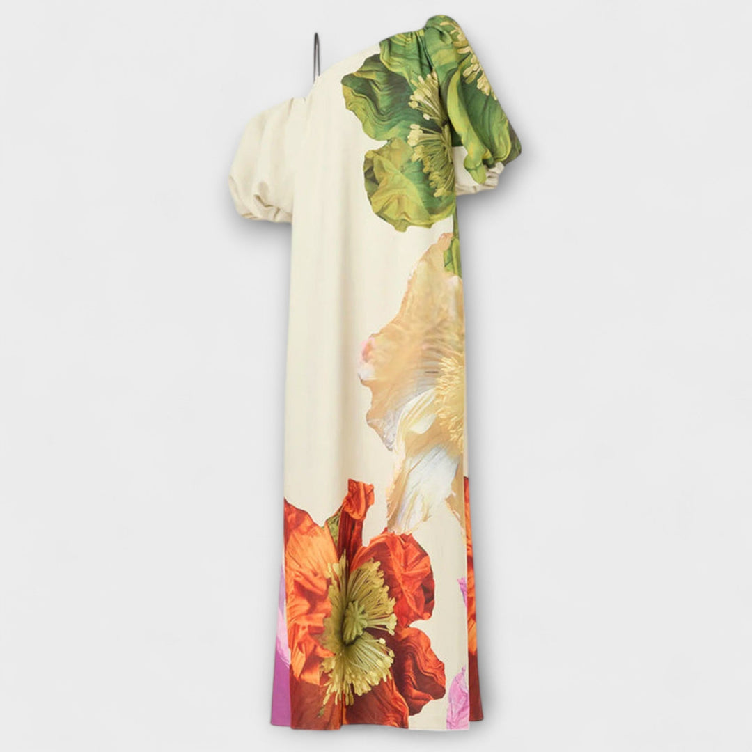 Eulalie | Robe Maxi Asymétrique à Épaule Démontée pour Femme