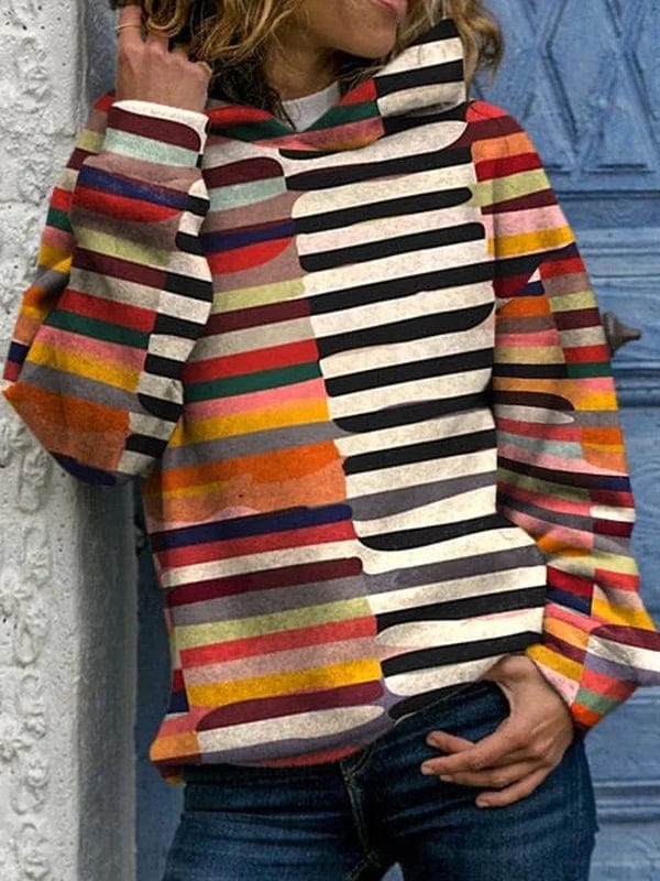 Jitka | Sweat à capuche multicolore tendance pour femmes