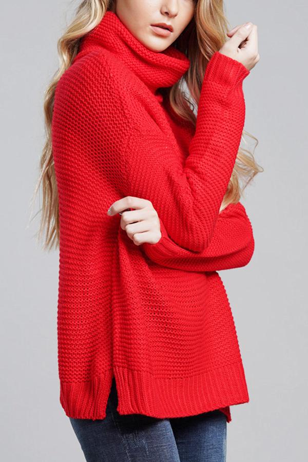 Pull en grosse maille pour femmes | Pull à col roulé avec manches longues