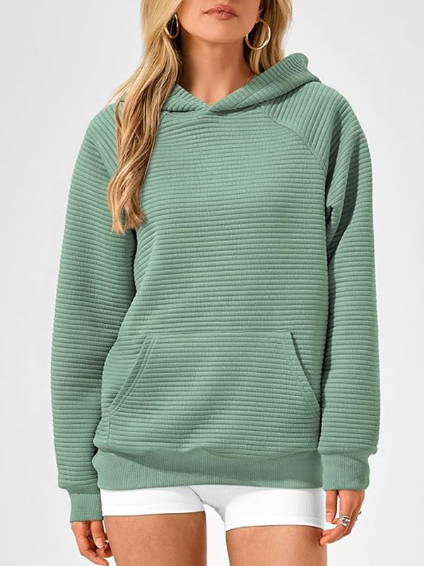 Capuche Manches Longues Poches Couleur Unie à empiècements Sweats à capuche Hauts