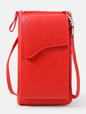 Sac à bandoulière simple en PU de couleur unie