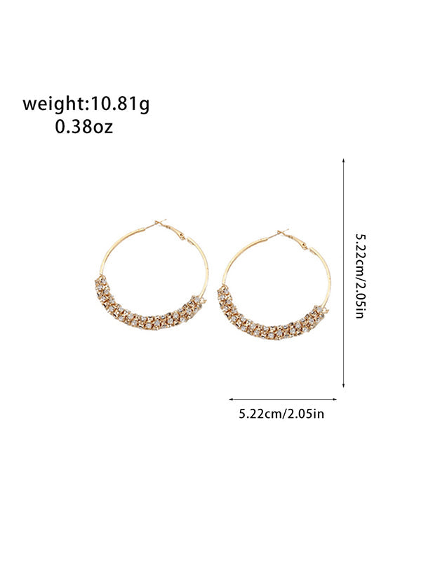 Boucles d'oreilles pendantes géométriques à strass