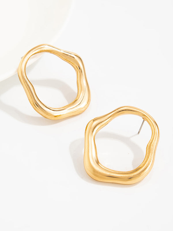 Boucles d'oreilles brillantes à coupe irrégulière