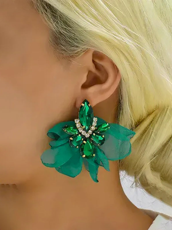 Boucles d'oreilles pendantes en forme de fleur