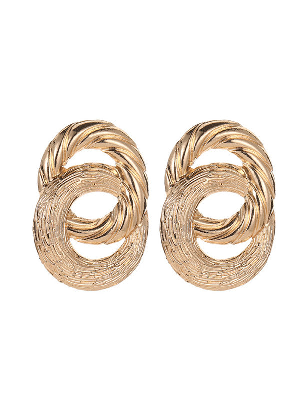 Boucles d'oreilles pendantes géométriques ajourées couleur unie