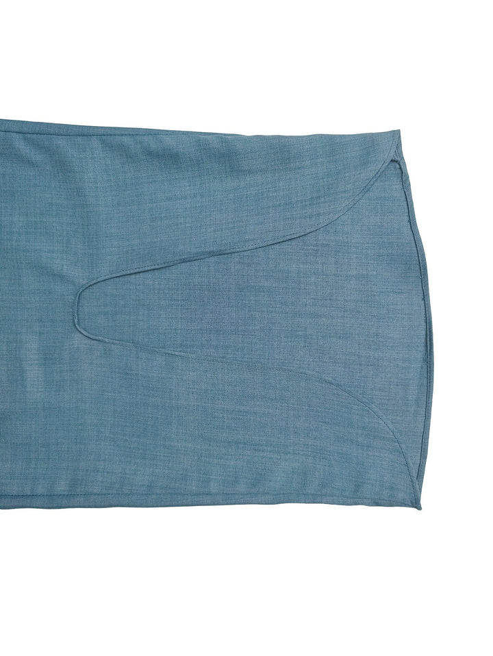 Pantalon ample taille haute, à taille élastique, à poches, à empiècements, couleur contrastée