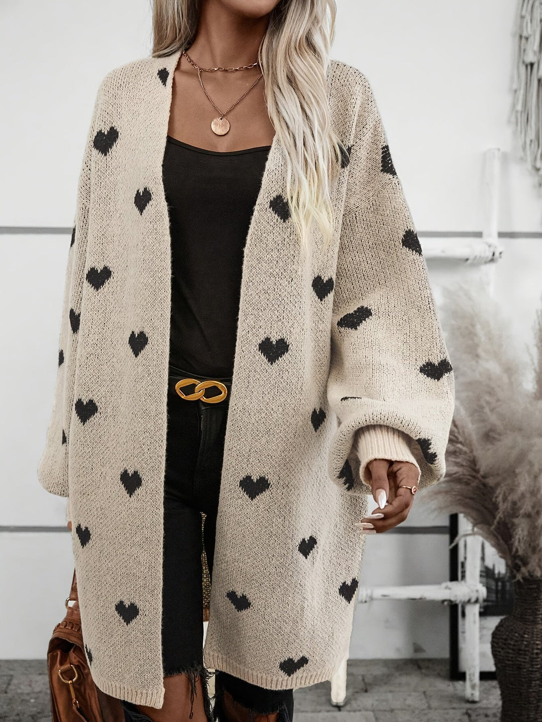Cardigan pour femmes avec motif cœur | Manches longues